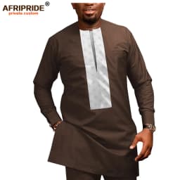 2026 African Men Clothing Casual Tracksuit Dashiki Shirt Blouse+Ankara Pants 2 Piece Set Plus Size Tracksuit AFRIPRIDE A1916026