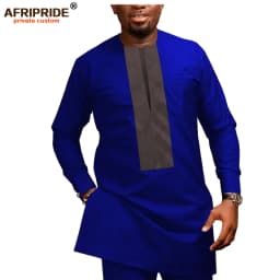 2026 African Men Clothing Casual Tracksuit Dashiki Shirt Blouse+Ankara Pants 2 Piece Set Plus Size Tracksuit AFRIPRIDE A1916026
