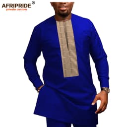 2026 African Men Clothing Casual Tracksuit Dashiki Shirt Blouse+Ankara Pants 2 Piece Set Plus Size Tracksuit AFRIPRIDE A1916026