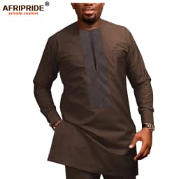 2026 African Men Clothing Casual Tracksuit Dashiki Shirt Blouse+Ankara Pants 2 Piece Set Plus Size Tracksuit AFRIPRIDE A1916026