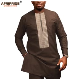 2026 African Men Clothing Casual Tracksuit Dashiki Shirt Blouse+Ankara Pants 2 Piece Set Plus Size Tracksuit AFRIPRIDE A1916026