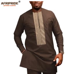 2026 African Men Clothing Casual Tracksuit Dashiki Shirt Blouse+Ankara Pants 2 Piece Set Plus Size Tracksuit AFRIPRIDE A1916026