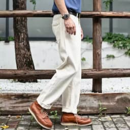 Sauce Zhan Mens Jeans White Selvedge Denim Jeans Regular Fit High Rise 14 Oz One Wash