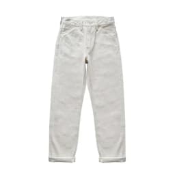 Sauce Zhan Mens Jeans White Selvedge Denim Jeans Regular Fit High Rise 14 Oz One Wash