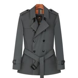 Cotton short trench coat for men British fashion double breasted khaki color for men thickened down jacket pure cotton short