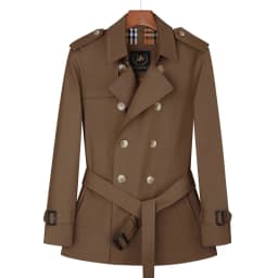 Cotton short trench coat for men British fashion double breasted khaki color for men thickened down jacket pure cotton short