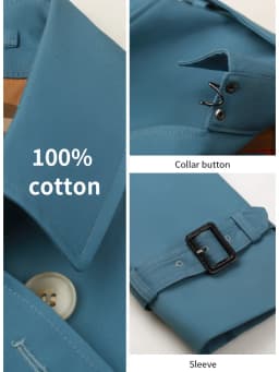 Cotton short trench coat for men British fashion double breasted khaki color for men thickened down jacket pure cotton short