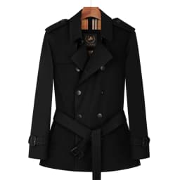 Cotton short trench coat for men British fashion double breasted khaki color for men thickened down jacket pure cotton short