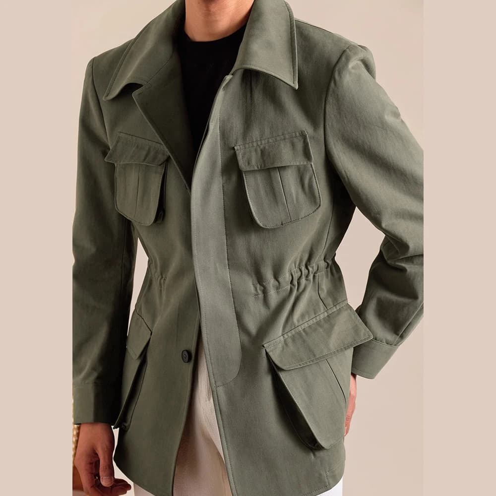 Spring Autumn Pure Cotton Italian Hunting Jacket Men's Retro Business Casual Jacket Top Quality Luxury Military Jacket Top Coat