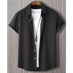 Hawaiian Shirts For Men 3d Stripe Print High-Quality Men'S Clothing Loose Oversized Shirts And Blooms Summer Casual Short Sleeve
