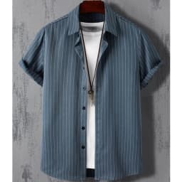 Hawaiian Shirts For Men 3d Stripe Print High-Quality Men'S Clothing Loose Oversized Shirts And Blooms Summer Casual Short Sleeve
