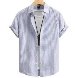 Hawaiian Shirts For Men 3d Stripe Print High-Quality Men'S Clothing Loose Oversized Shirts And Blooms Summer Casual Short Sleeve