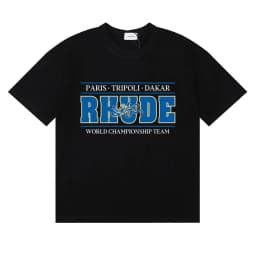 Rhude Summer Trendy Graphic Logo Letter High-Quality Pure Cotton Short Sleeve T-Shirt, Versatile Casual Top