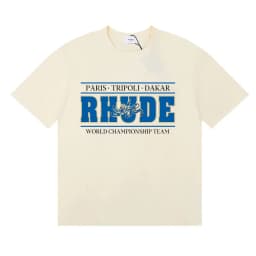 Rhude Summer Trendy Graphic Logo Letter High-Quality Pure Cotton Short Sleeve T-Shirt, Versatile Casual Top