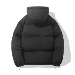 American fashion brand down jacket men's winter new solid color warm hooded bread suit cotton jacket thickened loose jacket