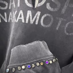 Winter Oversize SATOSHI Hoodie Retro Washed Black Destroy Collar Colorful Rivet Hood SweatshirtsMen Women Hiphop Street Outfit