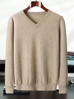 Men's 100% Cashmere Sweater V-neck Pullover Autumn Winter Basic Smart Casual Cashmere Knitwear Long Sleeve Clothing Topss