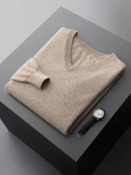 Men's 100% Cashmere Sweater V-neck Pullover Autumn Winter Basic Smart Casual Cashmere Knitwear Long Sleeve Clothing Topss