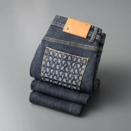 2024 New Light Luxury Jeans Men's Spring and Autumn Versatile High-End Casual Affordable Luxury Fashion Slim Trousers
