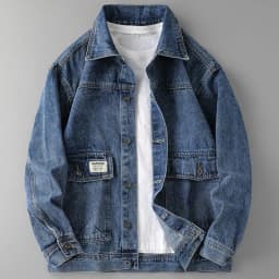 2024 Spring and Autumn New Fashion Solid Color Large Size Denim Coat Men's Casual Loose Comfortable High Quality Jacket M-4XL