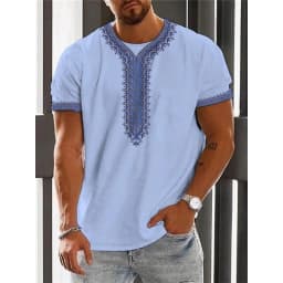 Trend 2025 Vintage Ethnic Graphic T Shirt Summer Fashion Short Sleeve 3D Printed Men T-Shirt Casual Streetwear Boy Breath Tee