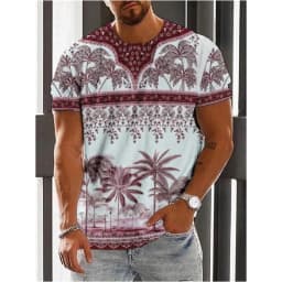 Trend 2025 Vintage Ethnic Graphic T Shirt Summer Fashion Short Sleeve 3D Printed Men T-Shirt Casual Streetwear Boy Breath Tee