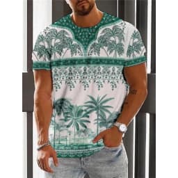 Trend 2025 Vintage Ethnic Graphic T Shirt Summer Fashion Short Sleeve 3D Printed Men T-Shirt Casual Streetwear Boy Breath Tee