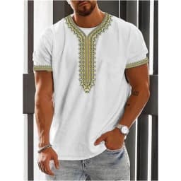 Trend 2025 Vintage Ethnic Graphic T Shirt Summer Fashion Short Sleeve 3D Printed Men T-Shirt Casual Streetwear Boy Breath Tee