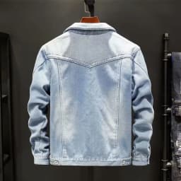 KIDWHXR Winter Man Denim Jackets Thicken Warm Fleece Outerwear Men Retro Single-breasted Long Sleeve Loose Casual Male Coats