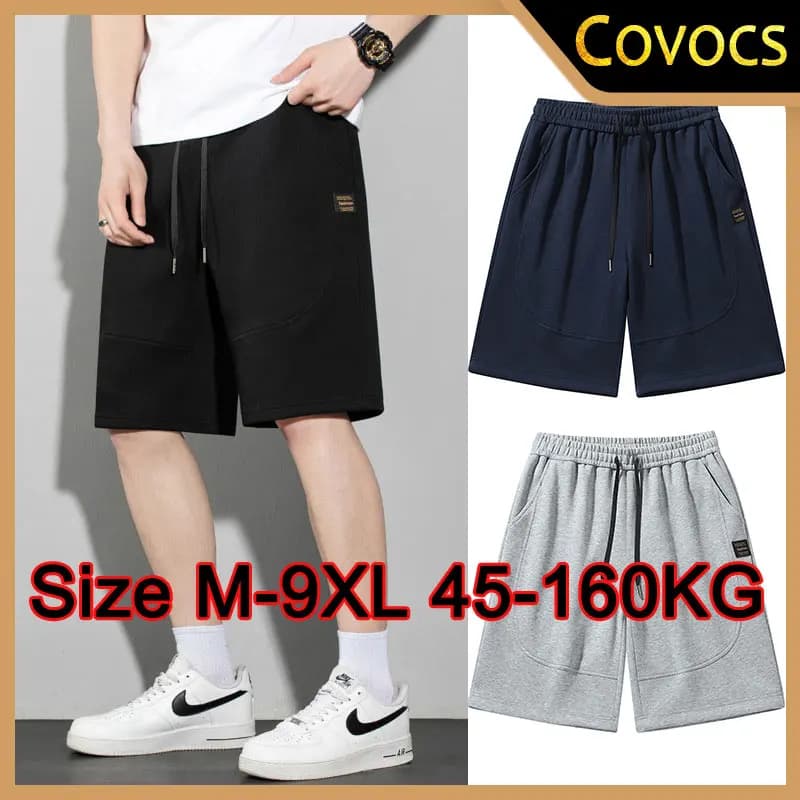 Men's Casual Cotton Shorts Plus Size 9XL 8XL 7XL Short Pants Summer Sports Beachwear Comfortable Breathable Loose Fit Trousers