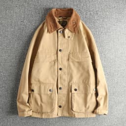 Amekaji American Casual Retro Vintage Woven Cotton Men's Safari Workwear Jacket American High-Street Slim Fit Trend Coat