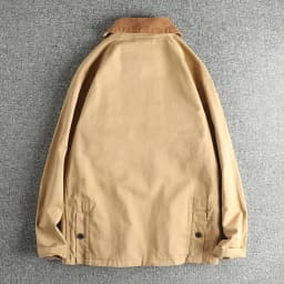 Amekaji American Casual Retro Vintage Woven Cotton Men's Safari Workwear Jacket American High-Street Slim Fit Trend Coat