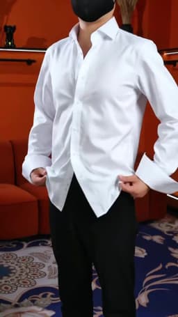 High-end 200 4-Strand Yarn 100% Cotton Men's French Cufflink Shirt One-Length Collar DP Ready-to-Wear No-Iron White