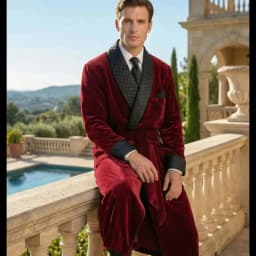 Long Velvet Smoking Jacket with Belt 1 Piece Shawl Lapel Wedding Groom Coat Men Fashion Blazer Single One Coat (S-5XL)