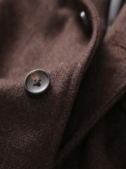 POT&CRAFTSMAN Classic Jacket Premium Casual Teba Collar Spanish Jacket Coffee Brown Wool Tweed Top Suit Collar Men's