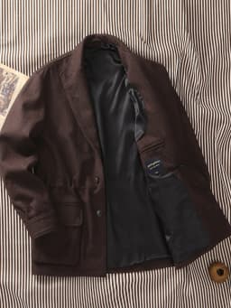 POT&CRAFTSMAN Classic Jacket Premium Casual Teba Collar Spanish Jacket Coffee Brown Wool Tweed Top Suit Collar Men's