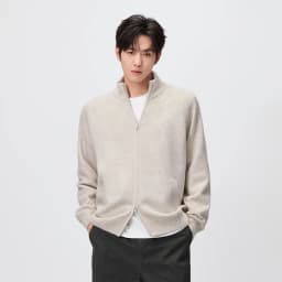 Semir Men Cardigan Knit Loose Mock Neck Raglan Sleeve 2026 Autumn Couple Style Sweater Outerwear Soft Daily Layer