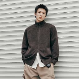 Semir Men Cardigan Knit Loose Mock Neck Raglan Sleeve 2026 Autumn Couple Style Sweater Outerwear Soft Daily Layer
