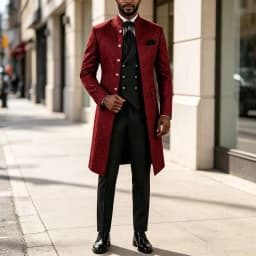 Long Floral Pattern Wedding Suits Men 3‑Pieces Single Breasted Groom Tuxedo with Stand Collar Jacket Vest Pants Evening Outfit
