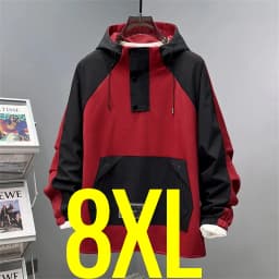 Extra Plus Size 13XL Men Hoodie Hooded Half Zip Up Winderbreaker Male Cargo Jacket Oversized Large Big 5xl 6xl 7xl 8xl 10XL Coat
