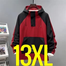 Extra Plus Size 13XL Men Hoodie Hooded Half Zip Up Winderbreaker Male Cargo Jacket Oversized Large Big 5xl 6xl 7xl 8xl 10XL Coat