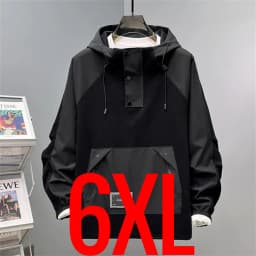 Extra Plus Size 13XL Men Hoodie Hooded Half Zip Up Winderbreaker Male Cargo Jacket Oversized Large Big 5xl 6xl 7xl 8xl 10XL Coat