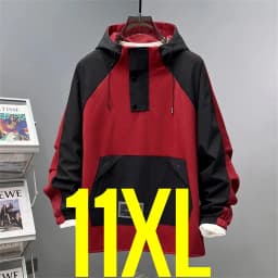 Extra Plus Size 13XL Men Hoodie Hooded Half Zip Up Winderbreaker Male Cargo Jacket Oversized Large Big 5xl 6xl 7xl 8xl 10XL Coat