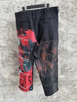 TOP-YAMAMOTO pure cotton printed wide-leg pants