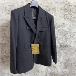 Personalized Stylish Belted Jacket for Military Uniform. Fine-Spun Material for a Professional and Classic Oversized Suit.