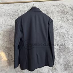 Personalized Stylish Belted Jacket for Military Uniform. Fine-Spun Material for a Professional and Classic Oversized Suit.