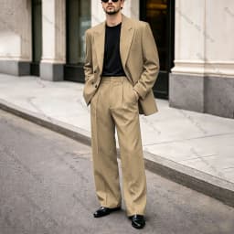 Chic Men's Black Suit Oversized Peak Lapel Double Breasted Outfit Casual Formal Business Wedding Party Prom Tuxedo 2 Piece