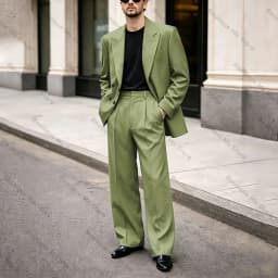 Chic Men's Black Suit Oversized Peak Lapel Double Breasted Outfit Casual Formal Business Wedding Party Prom Tuxedo 2 Piece