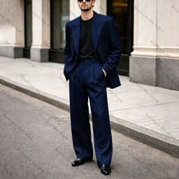 Chic Men's Black Suit Oversized Peak Lapel Double Breasted Outfit Casual Formal Business Wedding Party Prom Tuxedo 2 Piece