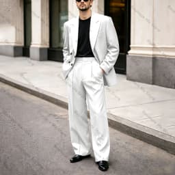 Chic Men's Black Suit Oversized Peak Lapel Double Breasted Outfit Casual Formal Business Wedding Party Prom Tuxedo 2 Piece